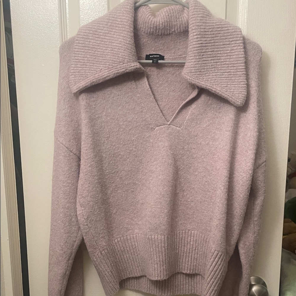 Express Soft Mauve Cowl Neck Sweater